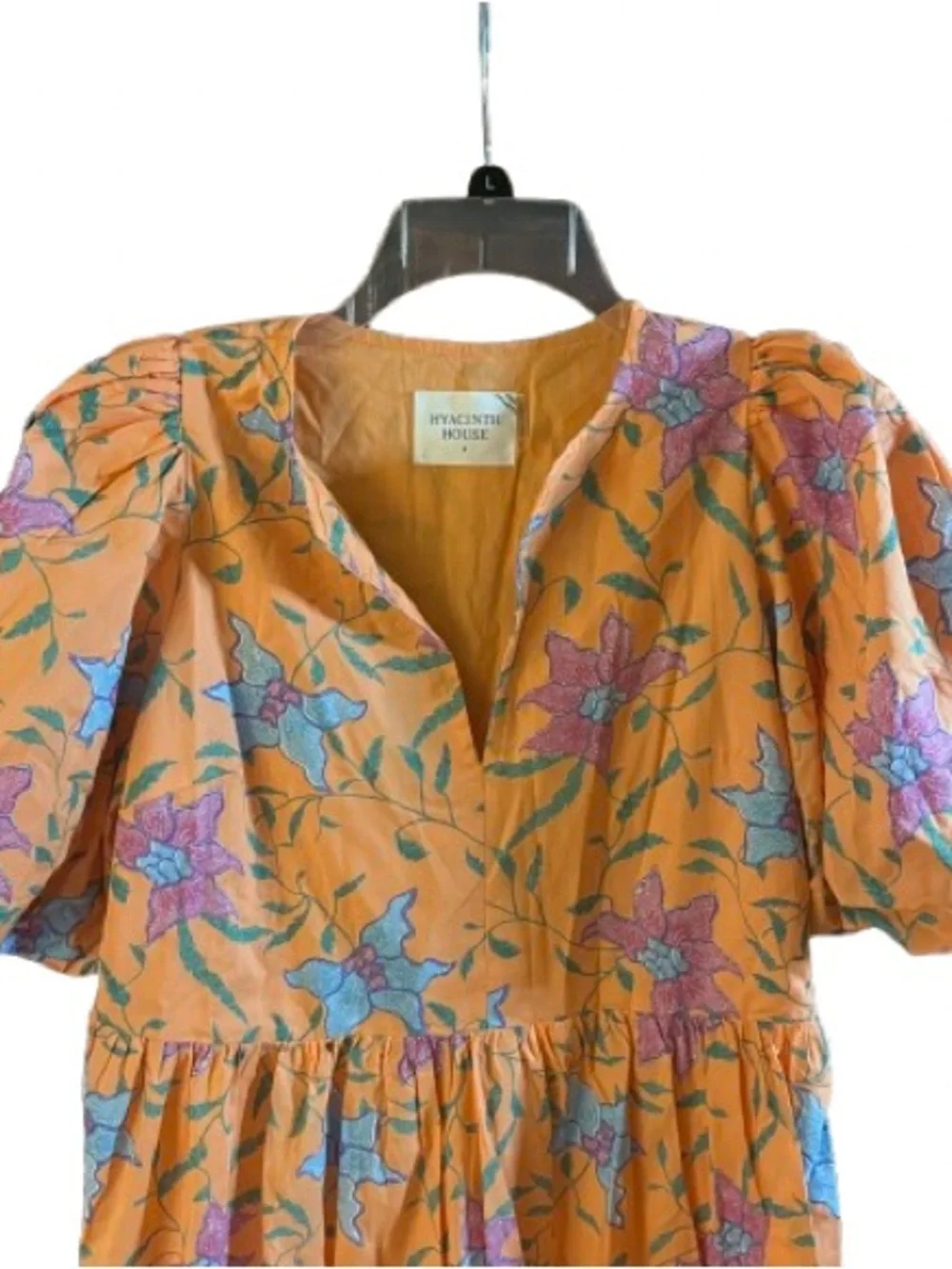 EUC Tuckernuck Hyacinth House Orange Floral Cisco Tiered Maxi Dress Small